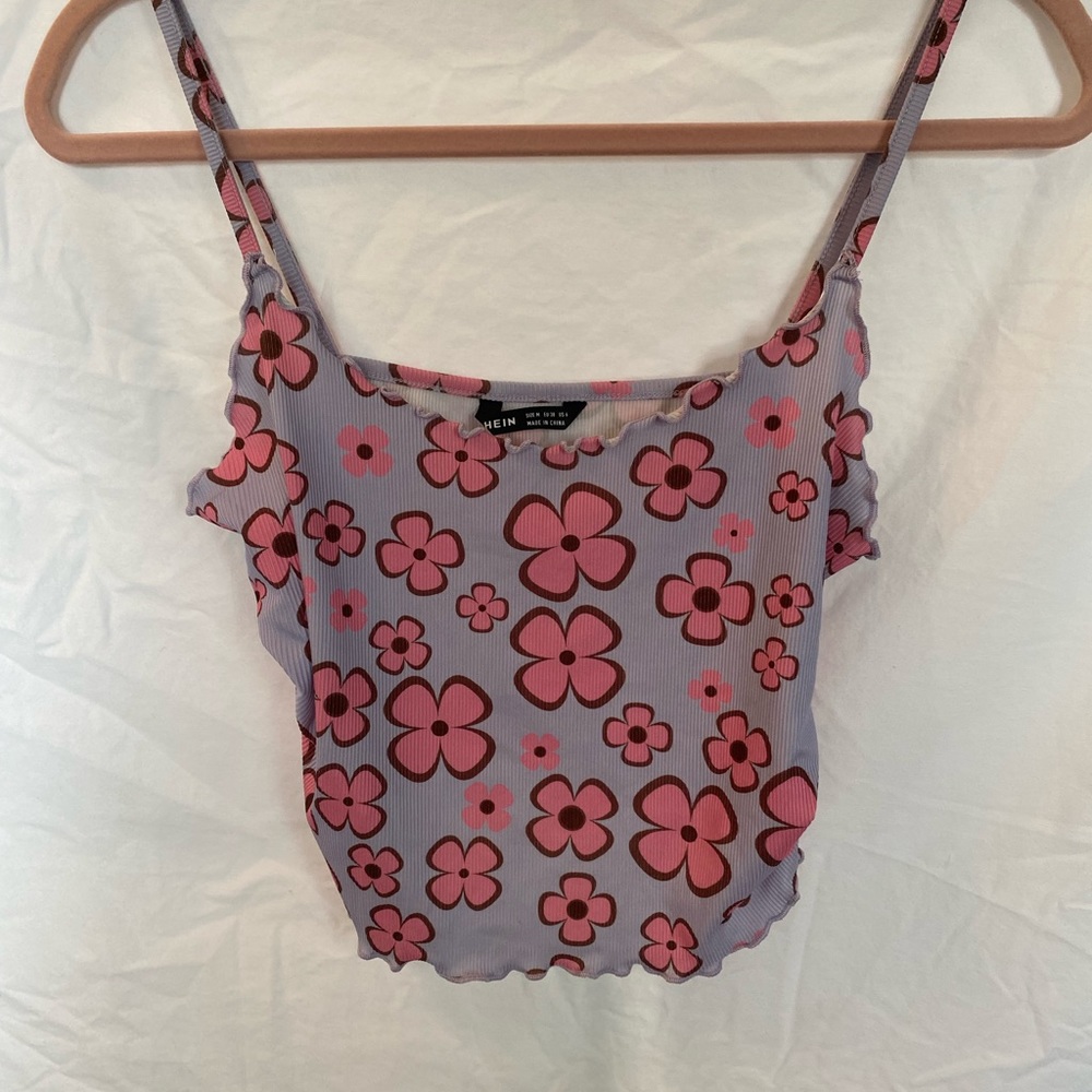 Groovy Floral Crop Top Tank